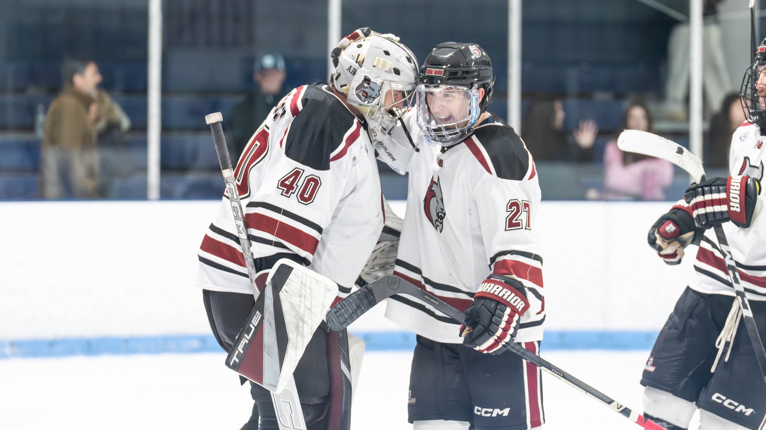 Men's Hockey Knocks Off No. 15 Salve Regina, 1&ndash;0, Behind 46-Save Shutout