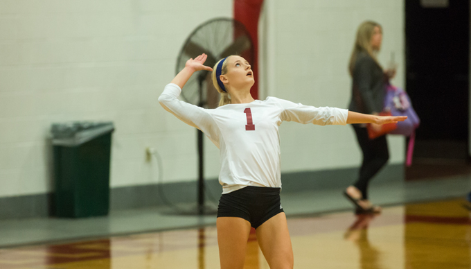 Volleyball Downs Nichols, Falls to Coast Guard in Tri-Match